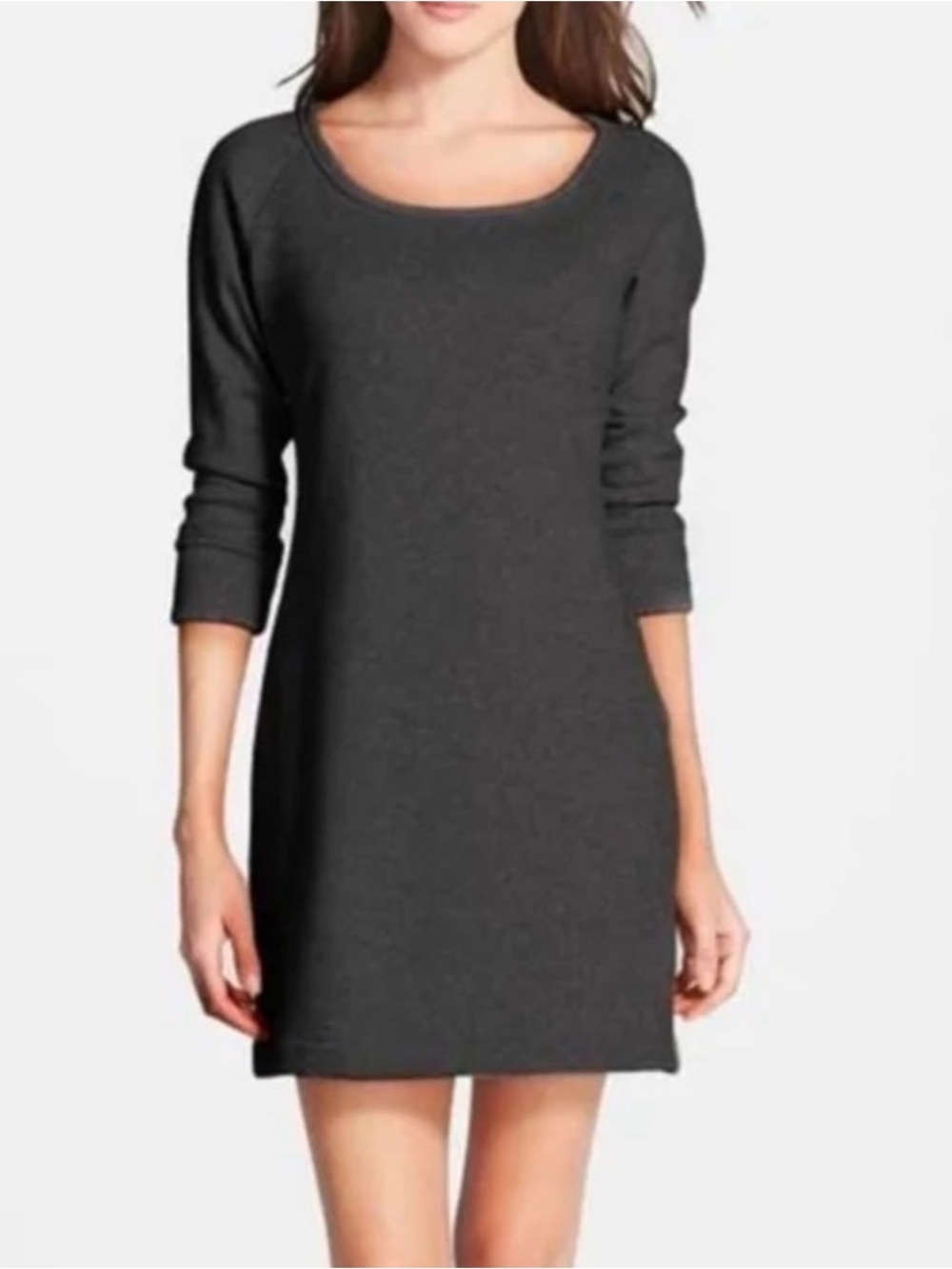 UGG DARK GRAY FLEECE LINED 3/4 SLEEVE DRESS